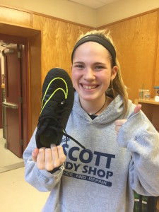 Photo by Sanaz Ghorbanpour Sofia Jordan '19, with her soccer cleat and earring