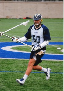 Photo Courtesy of Coach Phil. Coach Phil Playing College Lacrosse